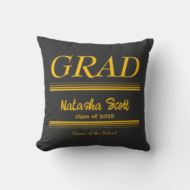 Modern Personalized grad school Graduation Kissen (Vorderseite)