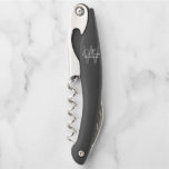 Modern Personalized Groomsman's Monogram and Name Kellnermesser<br><div class="desc">Modern Personalized Groomsman's Monogram and Name Gifts This design features personalized groomsman's name in white modern handwriting script font style and monogram in light grey modern sans serif font style as background, with wedding details in white modern sans serif font style, on black background. Also perfect for best man and...</div>