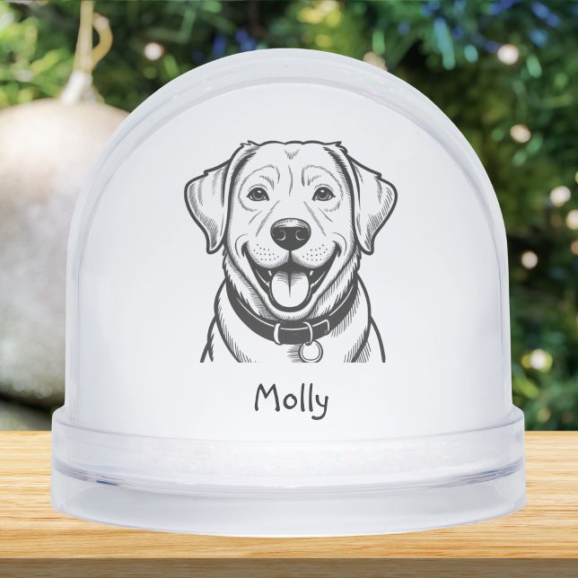 Modern Personalized Lab Dog Christmas Schneekugeln (Von Creator hochgeladen)