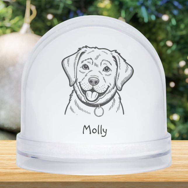Modern Personalized Lab Dog Christmas Schneekugeln (Von Creator hochgeladen)