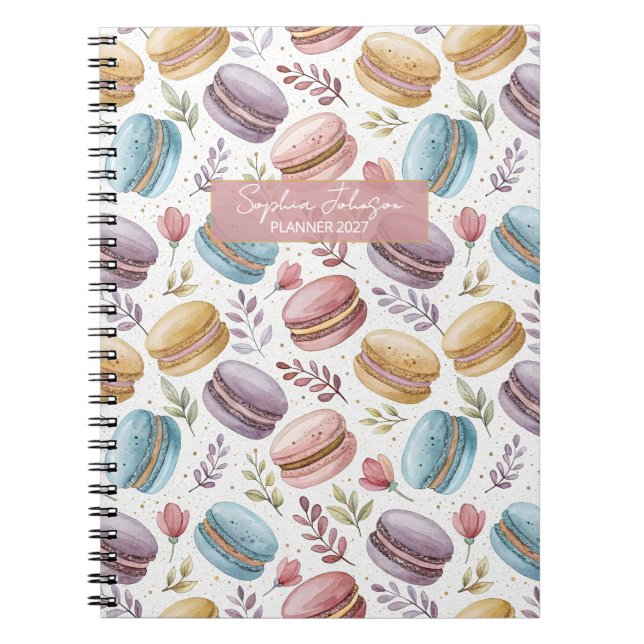 Modern Personalized Macaron Desserts Notizblock (Vorderseite)