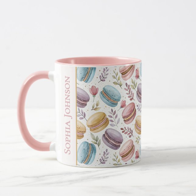 Modern Personalized Macaron Desserts Tasse (Links)