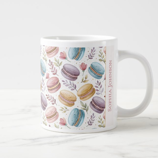 Modern Personalized Macaroon Desserts Jumbo-Tasse (Rechts)