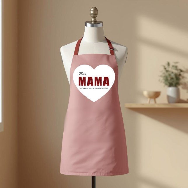 Modern Personalized Mama Heart Apron Schürze (Von Creator hochgeladen)