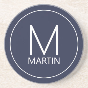 Modern Personalized Monogram and Name Coaster Getränkeuntersetzer