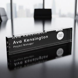 Modern Personalized Name Plate with Logo Namensplakette