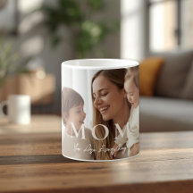 Modern Personalized Photo MOM Coffee Mug