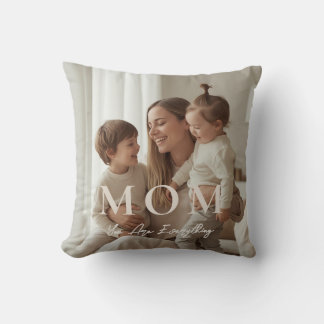 Modern Personalized Photo MOM Throw Pillow Kissen