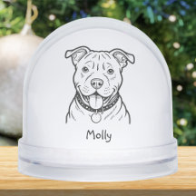 Modern Personalized Pitbull Dog Christmas
