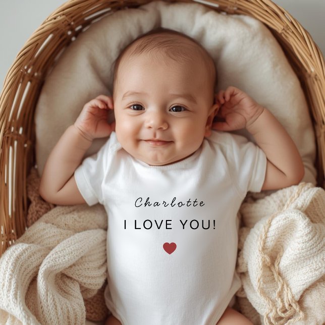 Modern Personalized Valentine Baby Bodysuit Strampler (Von Creator hochgeladen)
