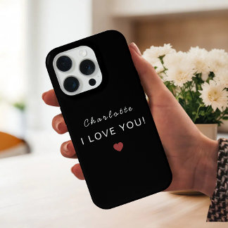 Modern Personalized Valentine – I Love You iPhone 15 Pro Hülle