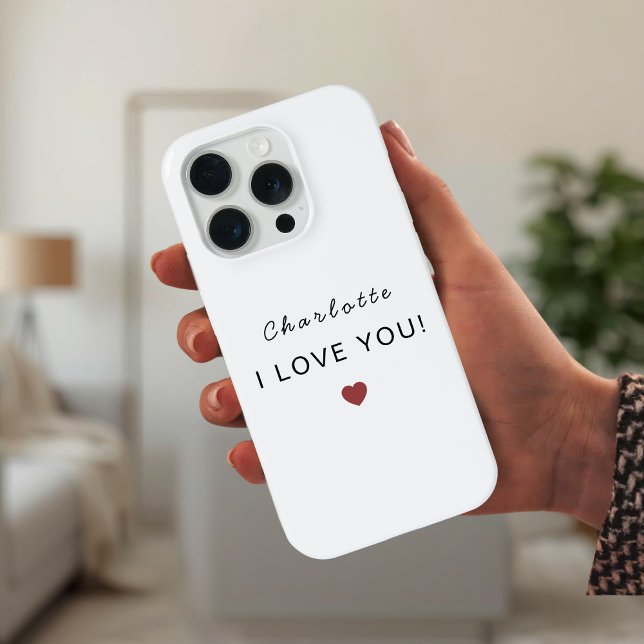 Modern Personalized Valentine – I Love You iPhone 15 Pro Hülle (Von Creator hochgeladen)