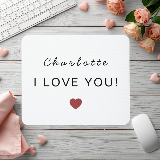 Modern Personalized Valentine Mouse Pad Mousepad (Von Creator hochgeladen)