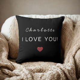 Modern Personalized Valentine Pillow – I Love You Kissen