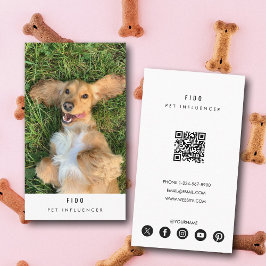 Modern Pet Dog Influencer Photo QR Code Visitenkarte