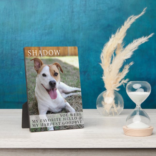 Modern Pet Memorial Dog Loss Photo Keepsake Fotoplatte (Seite)