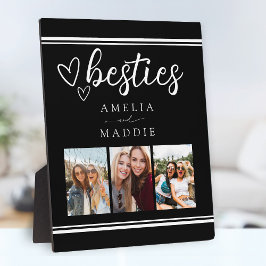 Modern Photo Collage Besties Black and White  Fotoplatte