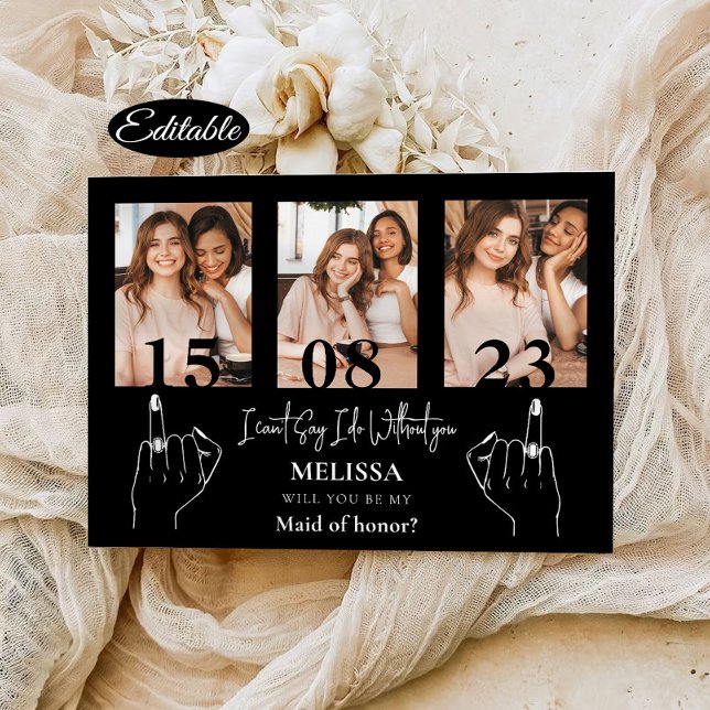 Modern Photo Collage Bridesmaid Proposal Card Einladung (Von Creator hochgeladen)