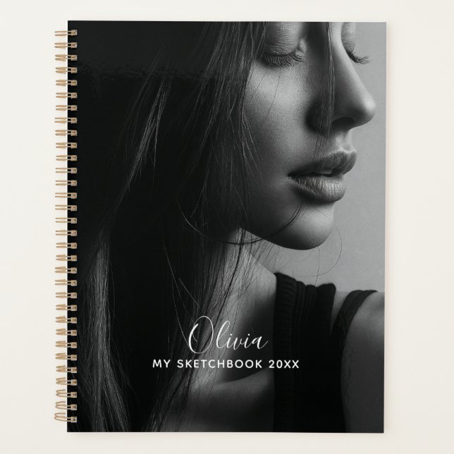 Modern Photo Collage Personalized Sketchbook  (Devant)