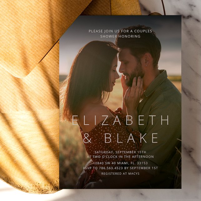 Modern Photo Couples Shower Einladung (Von Creator hochgeladen)