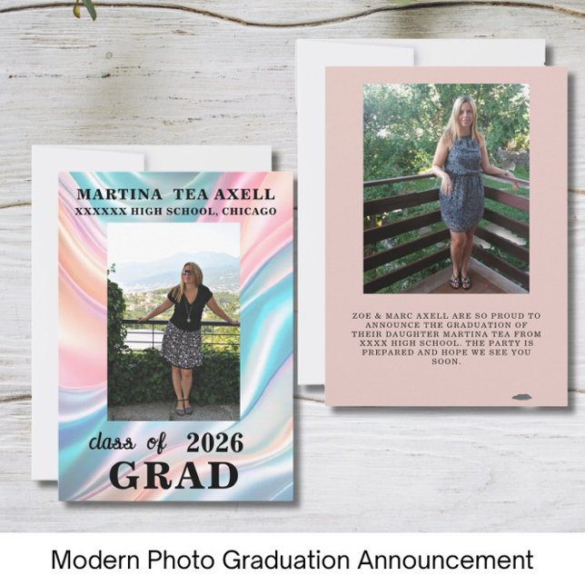 Modern Photo Graduation Announcement  Ankündigung (Von Creator hochgeladen)