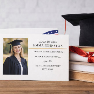 Modern Photo Graduation Announcement  Invitation Einladung