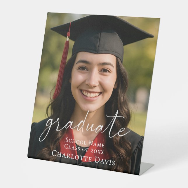 Modern photo Graduation Party welcome Sockelschild (Vorderseite)