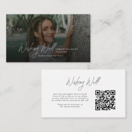 Modern  Photo Graduation QR Code Wishing Well Begleitkarte