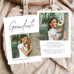 Modern Photo High School Graduation Announcement Ankündigung<br><div class="desc">Celebrate this unforgettable milestone with a Modern Photo High School Graduation Announcement designed to showcase your graduate’s proud achievement. Featuring a clean minimalist layout and stylish modern typography, this announcement highlights a favorite senior photo while sharing graduation details with family and friends. Perfect for announcing a high school graduation, senior...</div>