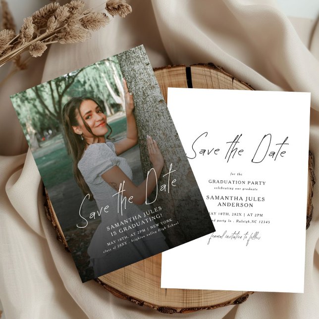 Modern Photo High School Graduation  Save The Date (Von Creator hochgeladen)