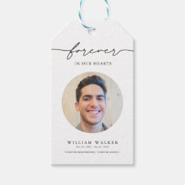 Modern Photo Memorial Funeral Favor Tags Geschenkanhänger