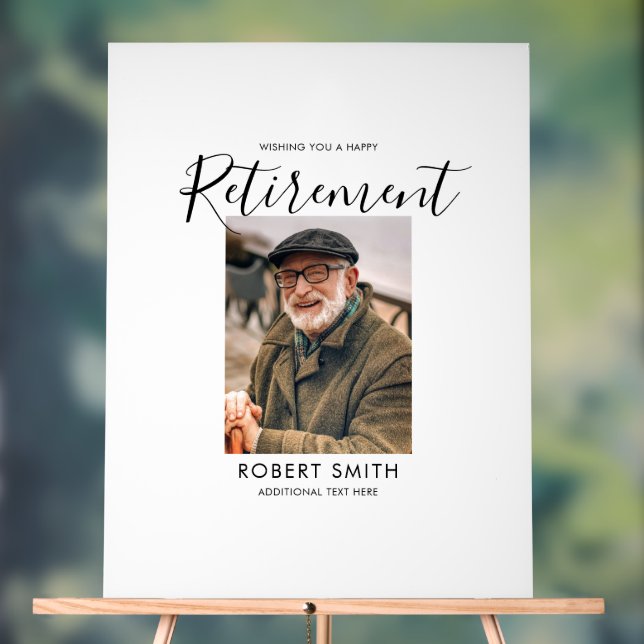 Modern Photo Retirement Guest Signature Acrylschild (Neutral)