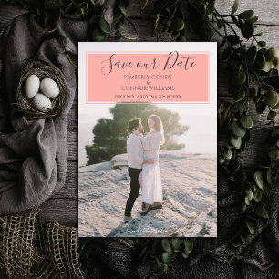 Modern Photo Save the Date   Coral