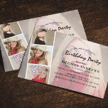 Modern Photo Strip Collage Birthday Party Einladung<br><div class="desc">This birthday invitation is fun and unique to you featuring a photo collage strip over a large faded photograph and a modern birthday party template that is easy to personalize.</div>