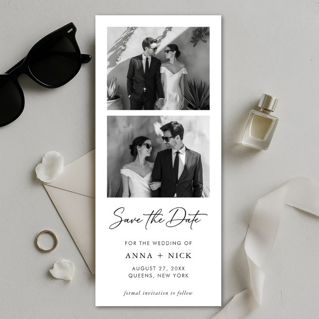 Modern Photo Strip Wedding Photo Bookmark Save The Date (Von Creator hochgeladen)