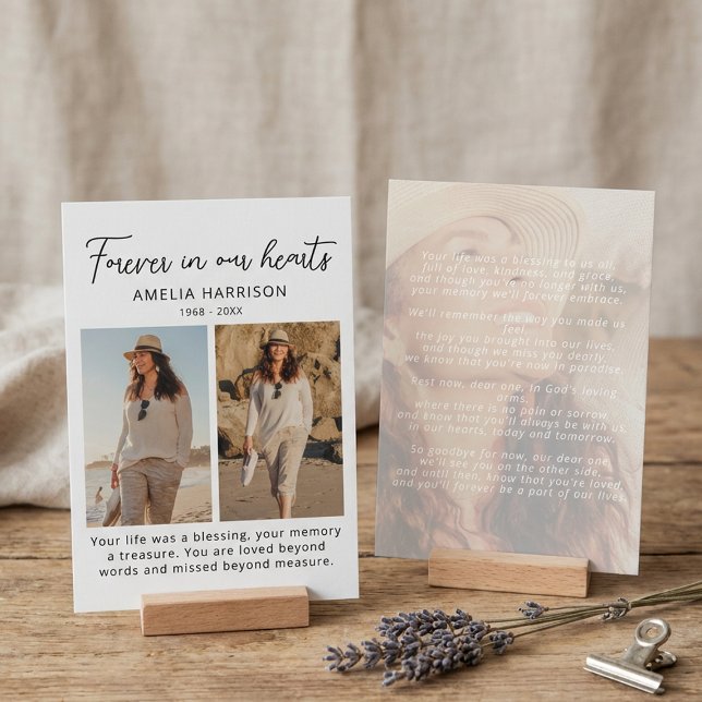 Modern Photo Sympathy Funeral Prayer Card Visitenkarte (Von Creator hochgeladen)