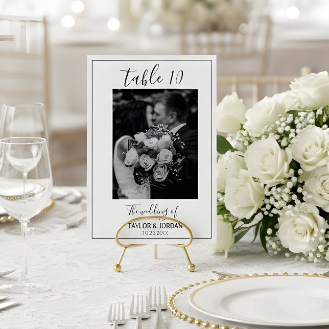 Modern Photo Table Number Wedding Reception Card Tischnummer (Von Creator hochgeladen)