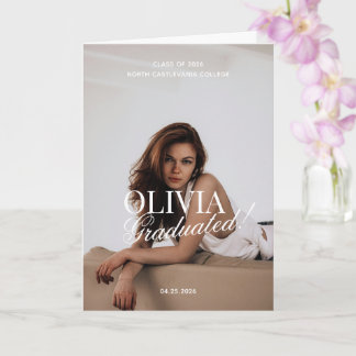 Modern Photo Typography Script Grad Party Folded Karte