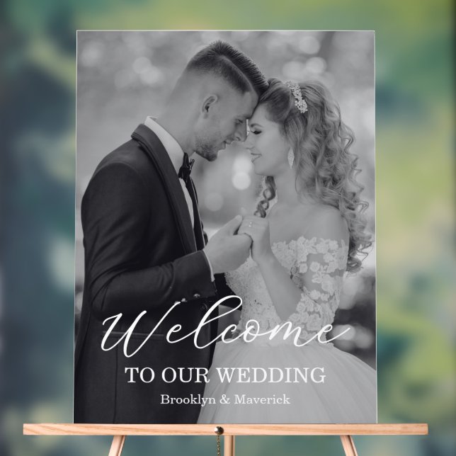 Modern Photo Wedding Acrylschild (Neutral)