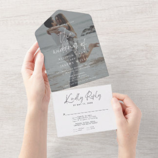 Modern Photo Wedding All in One Invitation Einladung