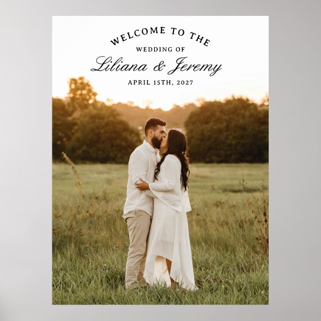 Modern Photo Welcome Sign With Arched Text Poster (Vorne)