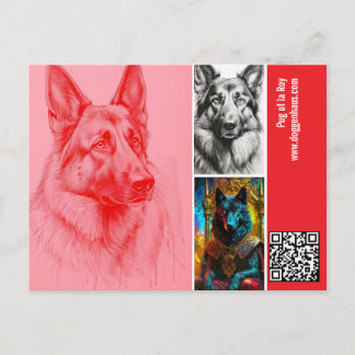 Modern Photograph German Shepherd  Postcard Postkarte