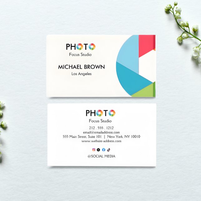Modern Photography Studio Business Card Minimal  Visitenkarte (Von Creator hochgeladen)