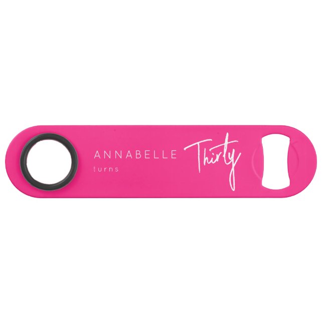 Modern Pink 30e Trente-trentième anniversaire fête (Devant (Horizontal))