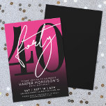 Modern Pink 40th Birthday Party Einladung<br><div class="desc">Celebrate forty years in style with this modern hot pink-to-black gradient 40th birthday party invitation. The design features a large black “40” across most of the card, with a handwritten script-style white “Forty” layered over it for a bold, contemporary look. The party details sit neatly at the bottom in a...</div>