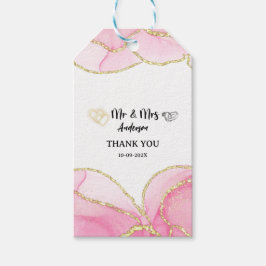 Modern Pink and Gold Mr. and Mrs. Geschenkanhänger