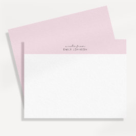 Modern pink and white a note from flat card einladung