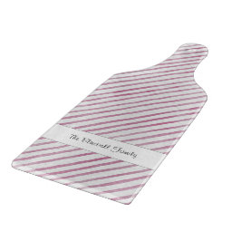 Modern Pink And White Stripe Pattern Cutting Board Schneidebrett