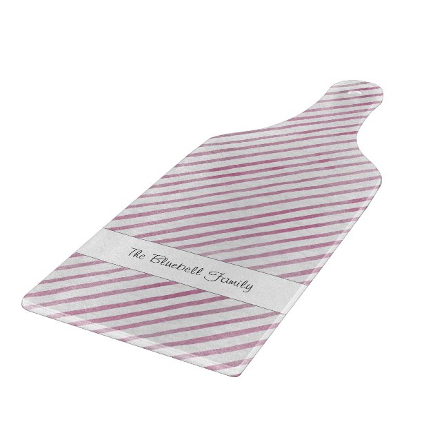 Modern Pink And White Stripe Pattern Cutting Board Schneidebrett (Ecke)
