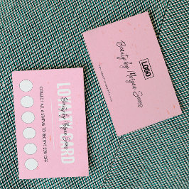 Modern Pink Beauty Wellness-Center Script Loyalty Treuekarte